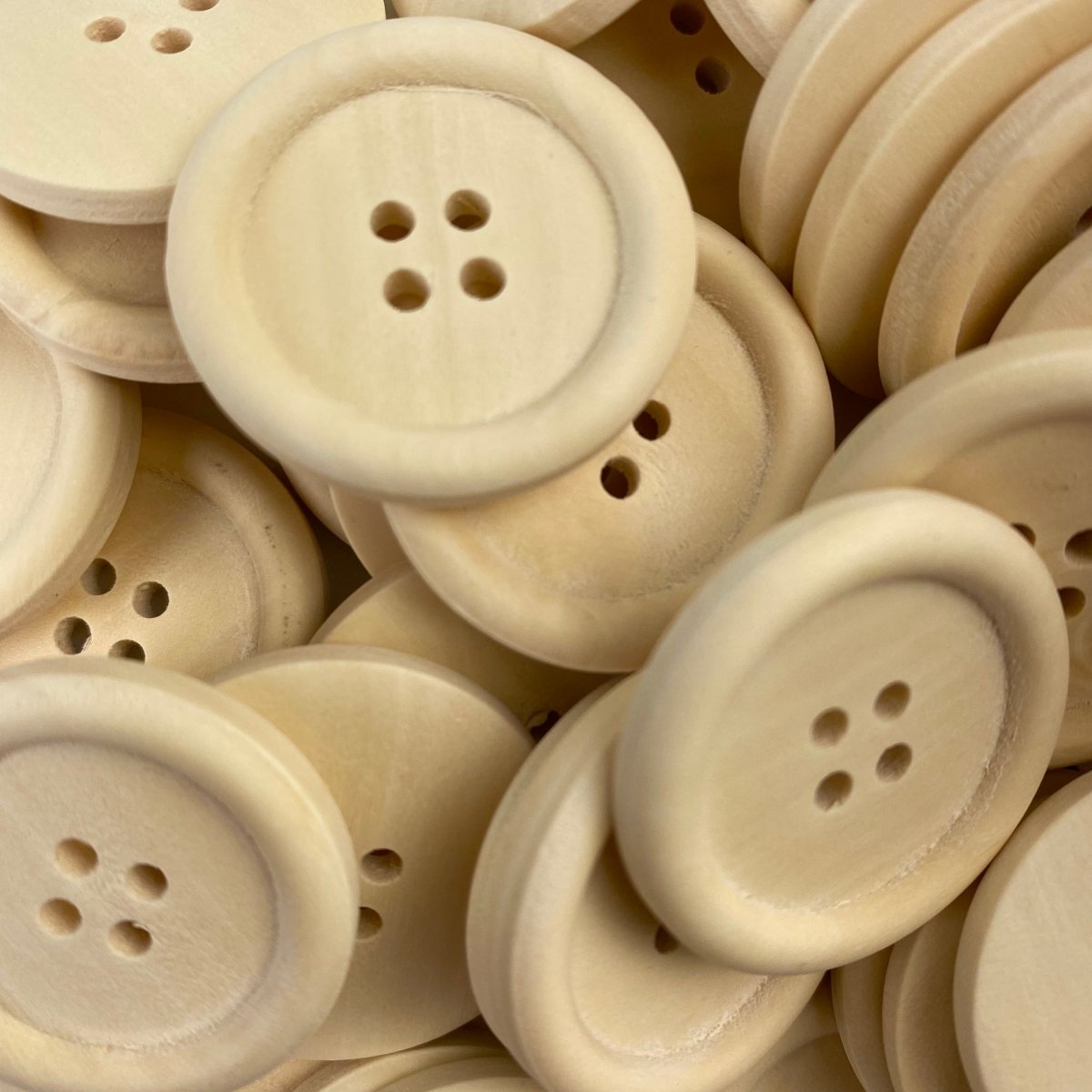 Sewing Gem - 4 Hole Natural Wooden Button - Papaya Whip colour - Multiple Sizes - Sewing Gem