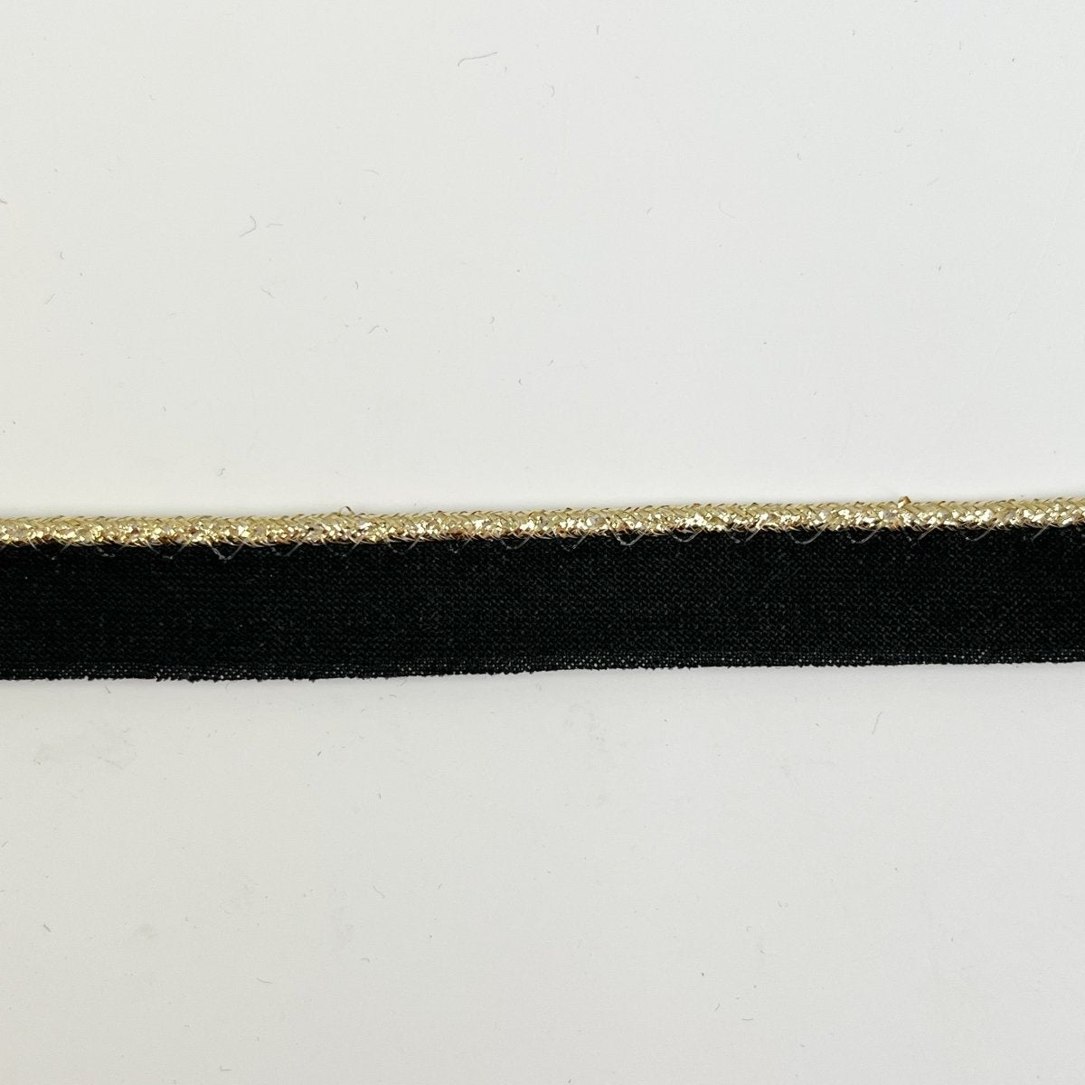 Sewing Gem - Metallic Piping - Gold Piping with Black Cotton Flange - Sewing Gem