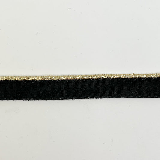 Sewing Gem - Metallic Piping - Gold Piping with Black Cotton Flange - Sewing Gem