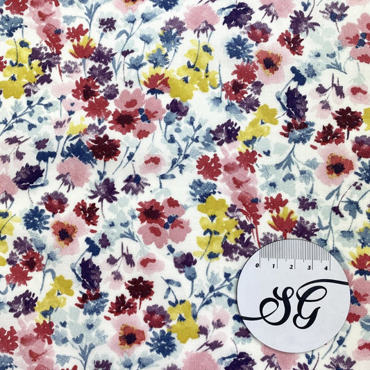 REMNANT - Spring Floral - 100% Cotton Lawn - Pink - 315cm