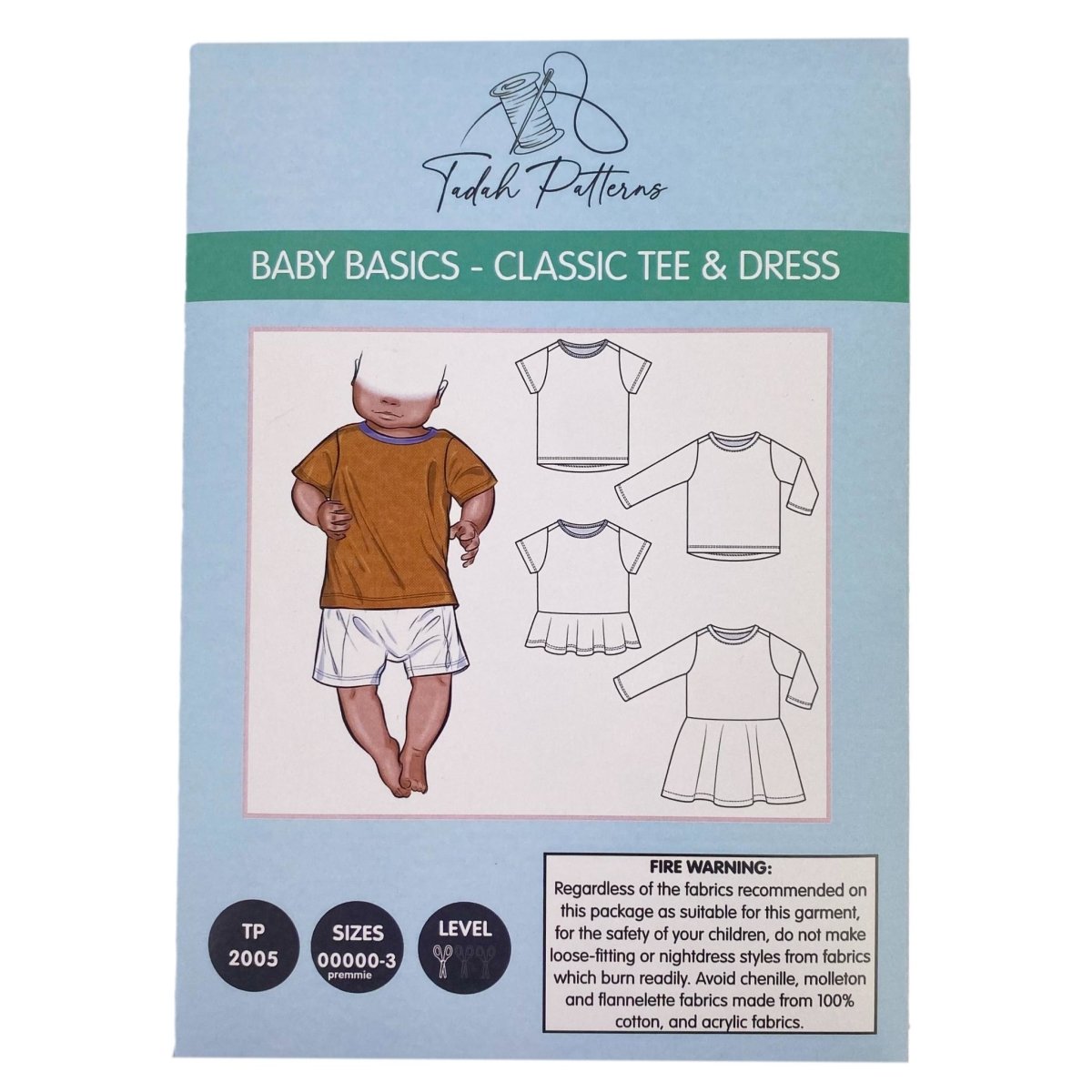 Tadah Patterns - Classic Tee and Dress - Baby Basics - Sewing Gem