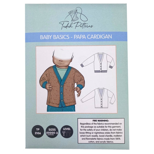 Tadah Patterns - Papa Cardigan - Baby Basics - Sewing Gem